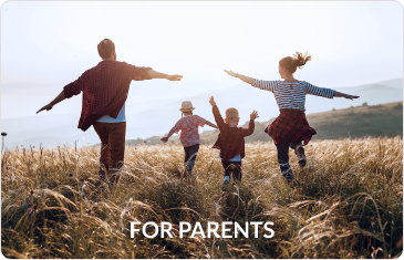 Parents and children in a field